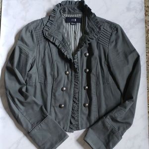 Cropped Olive Military Jacket